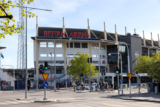 Exteriör vy av Behrn Arena