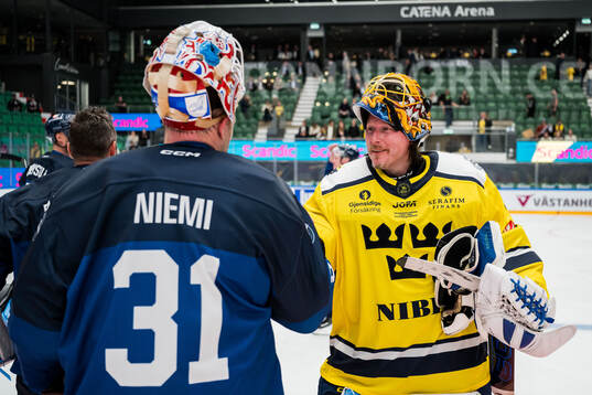 Goaltender Antti Niemi of Finland Legends and goaltender