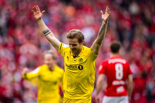 Ole Didrik Blomberg of Bodø/Glimt celebrates