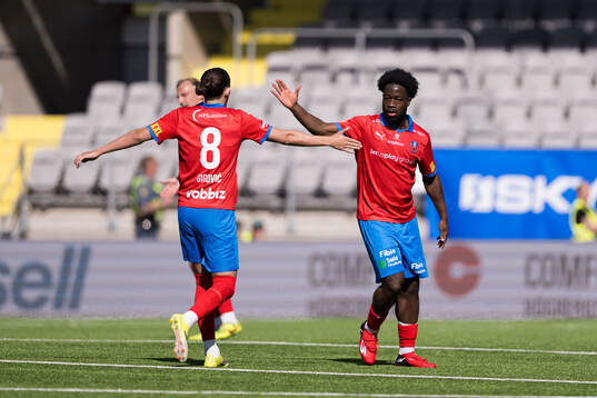 Helsingborgs Kevin Nyarko jublar