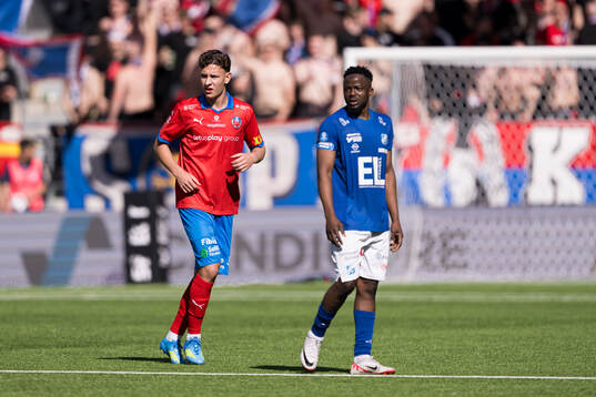 Helsingborgs Lino Wernberg Hyppänen och Norrbys Azeez