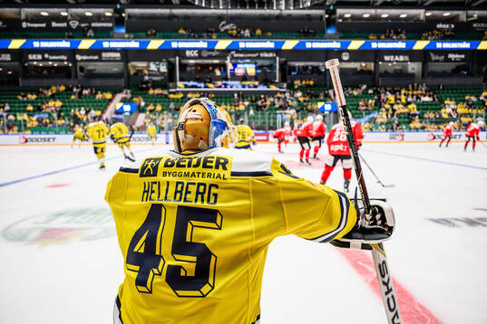 Goaltender Magnus Hellberg of Sweden