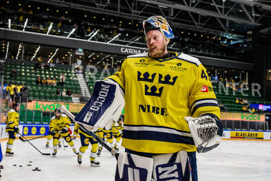 Goaltender Magnus Hellberg of Sweden