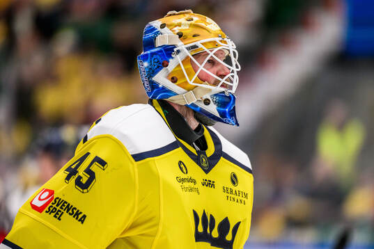 Goaltender Magnus Hellberg of Sweden