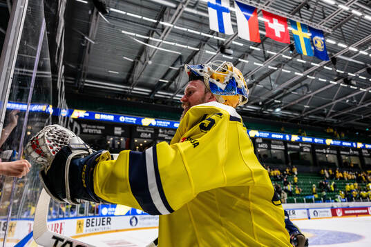Goaltender Magnus Hellberg of Sweden