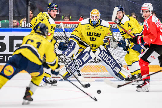 Goaltender Magnus Hellberg of Sweden
