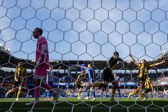 Hammarbys Victor Eriksson jublar ihop med Nikola Vasic