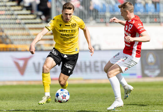 Mjällbys Villiam Granath och Degerfors Sebastian Ohlsson