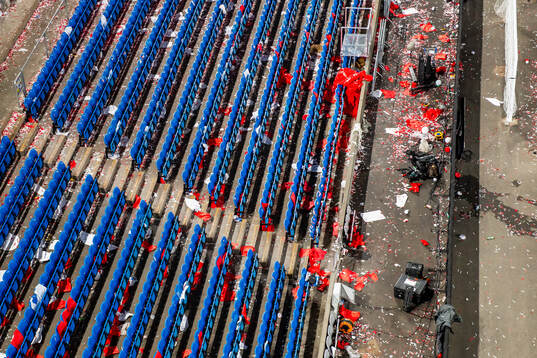 Empty seats in the stands