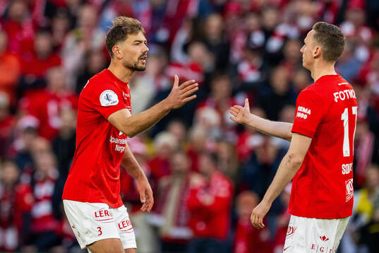Fredrik Pallesen Knudsen and Joachim Soltvedt of Brann