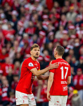 Fredrik Pallesen Knudsen and Joachim Soltvedt of Brann
