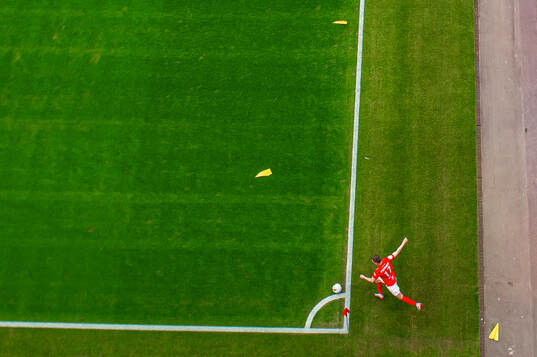 Joachim Soltvedt of Brann takes a corner kick