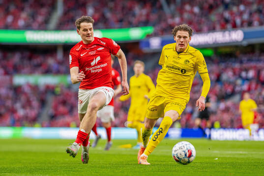 Jonas Torsvik of Brann and Isak Dybvik Määttä of