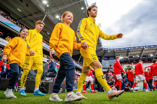 Ole Didrik Blomberg of Bodø/Glimt enters the pitch