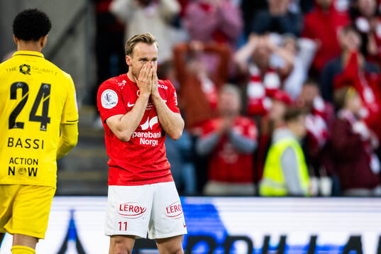 Bård Finne of Brann looks dejected