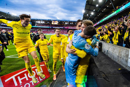 Håkon Evjen, Jens Petter Hauge and goalkeeper Nikita