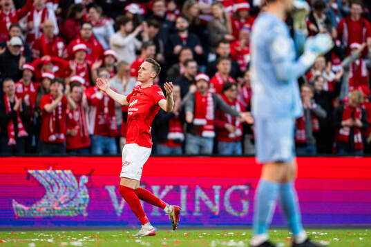 Joachim Soltvedt of Brann celebrates 3-3