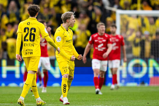 Ola Brynhildsen of Bodø/Glimt celebrating 2-2