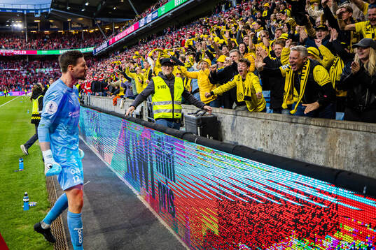Goalkeeper Nikita Haikin of Bodø/Glimt celebrates