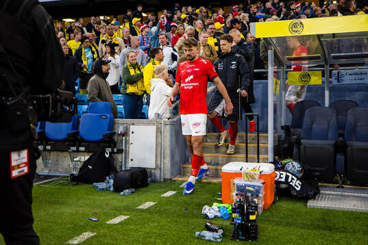 Fredrik Pallesen Knudsen of Brann looks dejected