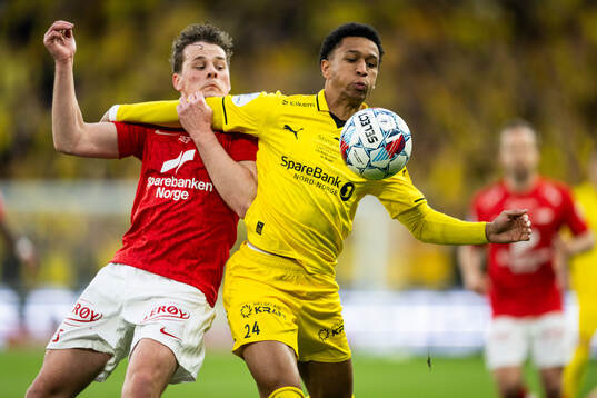 Jonas Torsvik of Brann and Daniel Bassi of Bodø/Glimt