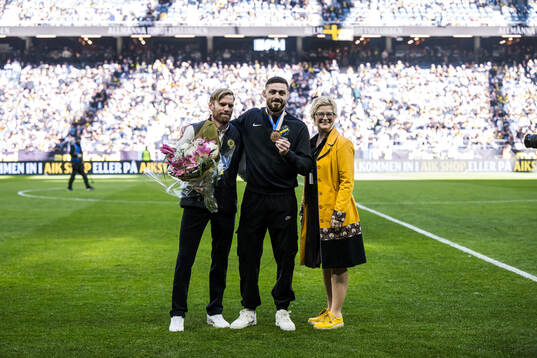 Medaljcermoni för Alex Bjurberg Kessidis VM-brons 2022