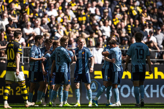 Djurgårdens Hampus Finndell jublar
