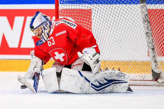 Goaltender Leonardo Genoni of Switzerland