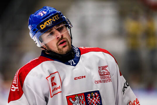 Michal Kunc of Czech Republic looks dejected