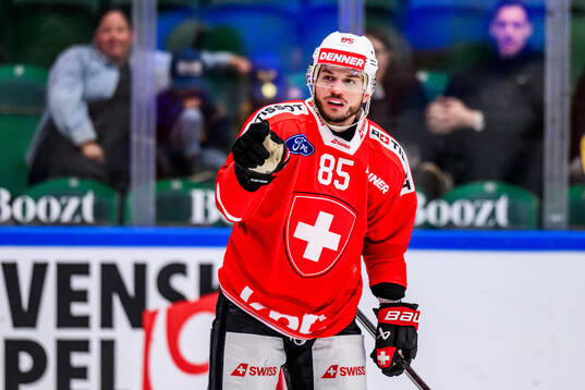 Sven Andrighetto of Switzerland celebrates