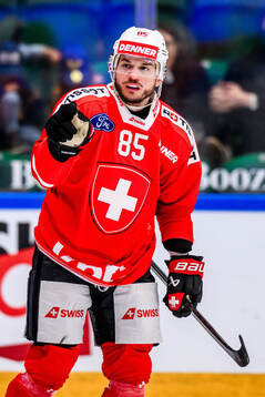 Sven Andrighetto of Switzerland celebrates
