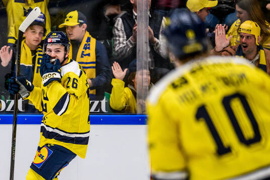 Erik Brännström of Sweden celebrates