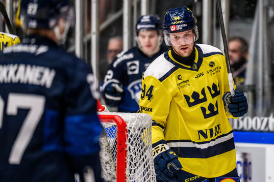 Joel Persson of Sweden looks dejected