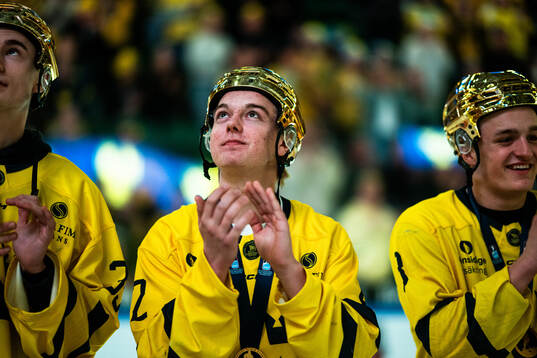 Players of the Swedish national U18 ice hockey team are