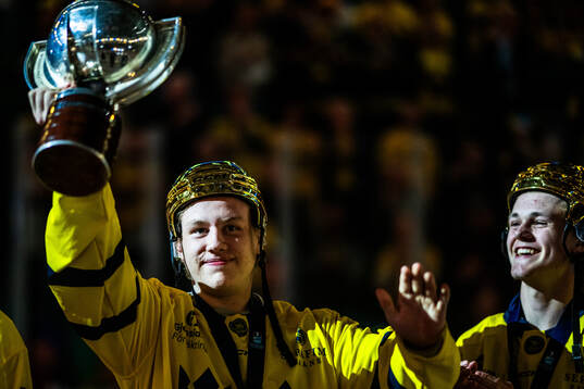 Players of the Swedish national U18 ice hockey team are
