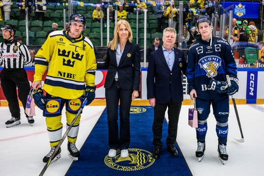 Jack Berglund of Sweden (not in picture) and Patrik