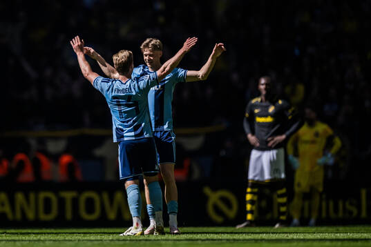 Djurgårdens Hampus Finndell jublar