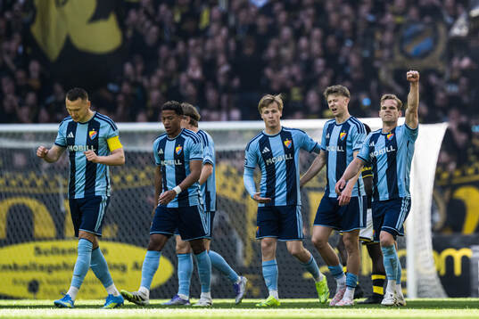 Djurgårdens Hampus Finndell jublar