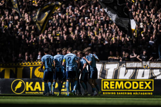 Djurgårdens Hampus Finndell jublar