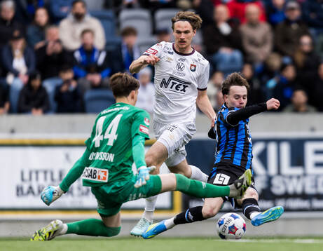 Örgrytes målvakt Hampus Gustafsson och Christoffer Styffe