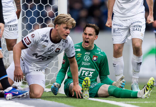 Örgrytes Sebastian Lagerlund och målvakt Hampus Gustafsson