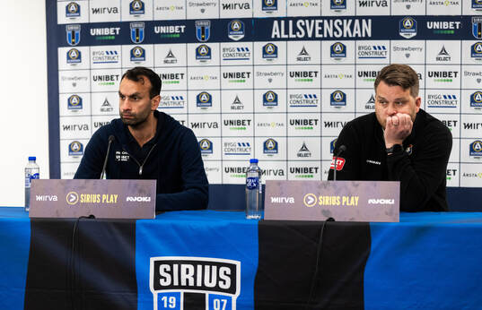 Sirius tränare Andreas Engelmark och Örgrytes tränare