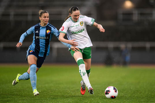 Djurgårdens Johanna Renmark och Hammarbys Vilde Hasund