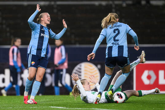 Djurgårdens Elin Westlund och Hammarbys Elin Sørum