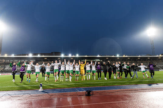 Hammarbys spelare jublar