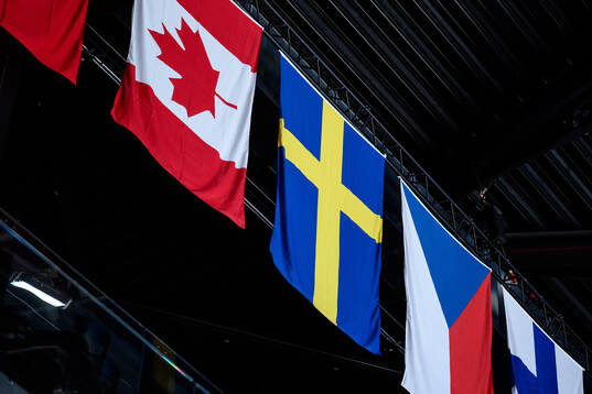 The Swedish flag inside the BCF Arena