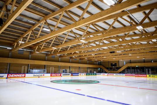 Interior view of the practice arena