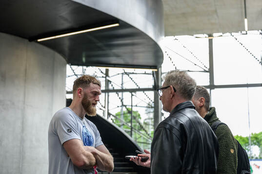 Mattias Ekholm of Sweden speaks to media