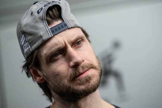 Oliver Ekman-Larsson of Sweden speaks to media