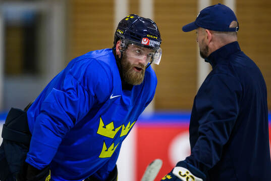 Mattias Ekholm of Sweden at a practice session